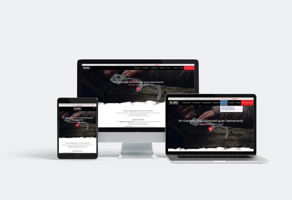 Webseite von THE SAME Productions & Films für interaktive Krimievents