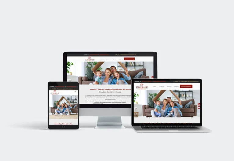 Webseite von IMMOLINE Lörrach, Immobilienmaklerin Jessica Gempp