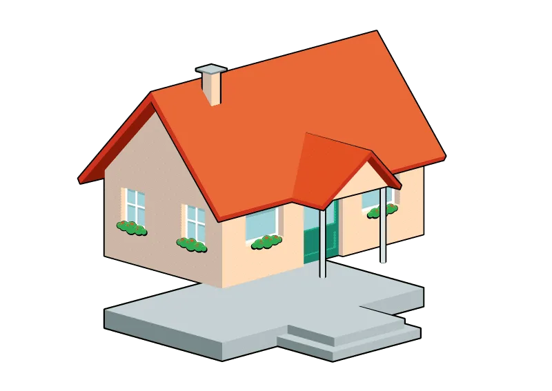 Illustration eines Hauses als Sinnbild für das technische Fundament einer Webseite